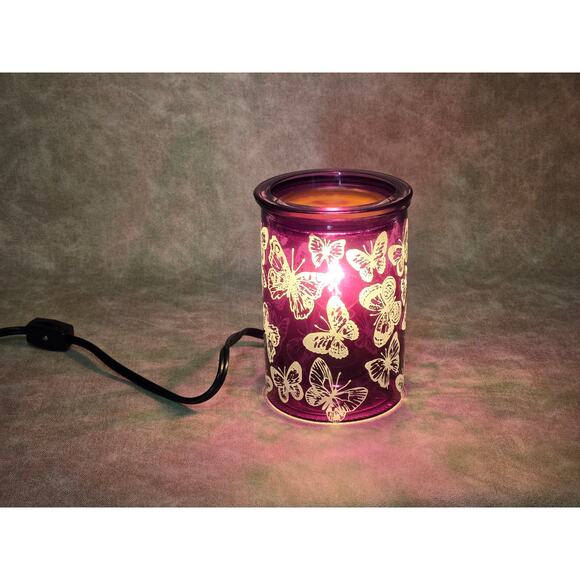 Scentsy Wings Warmer ~ Purple Wax Warmer with Butterflies - Picture 10 of 10